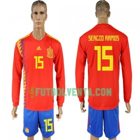 Camiseta de fútbol España Ramos 15 1ª equipación Mundial 2018 Manga Larga